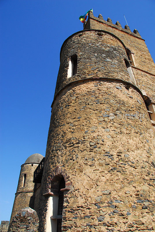 Gondar，埃塞俄比亚，Fasil Ghebbi, Fasilidas城堡塔，联合国教科文组织世界遗产